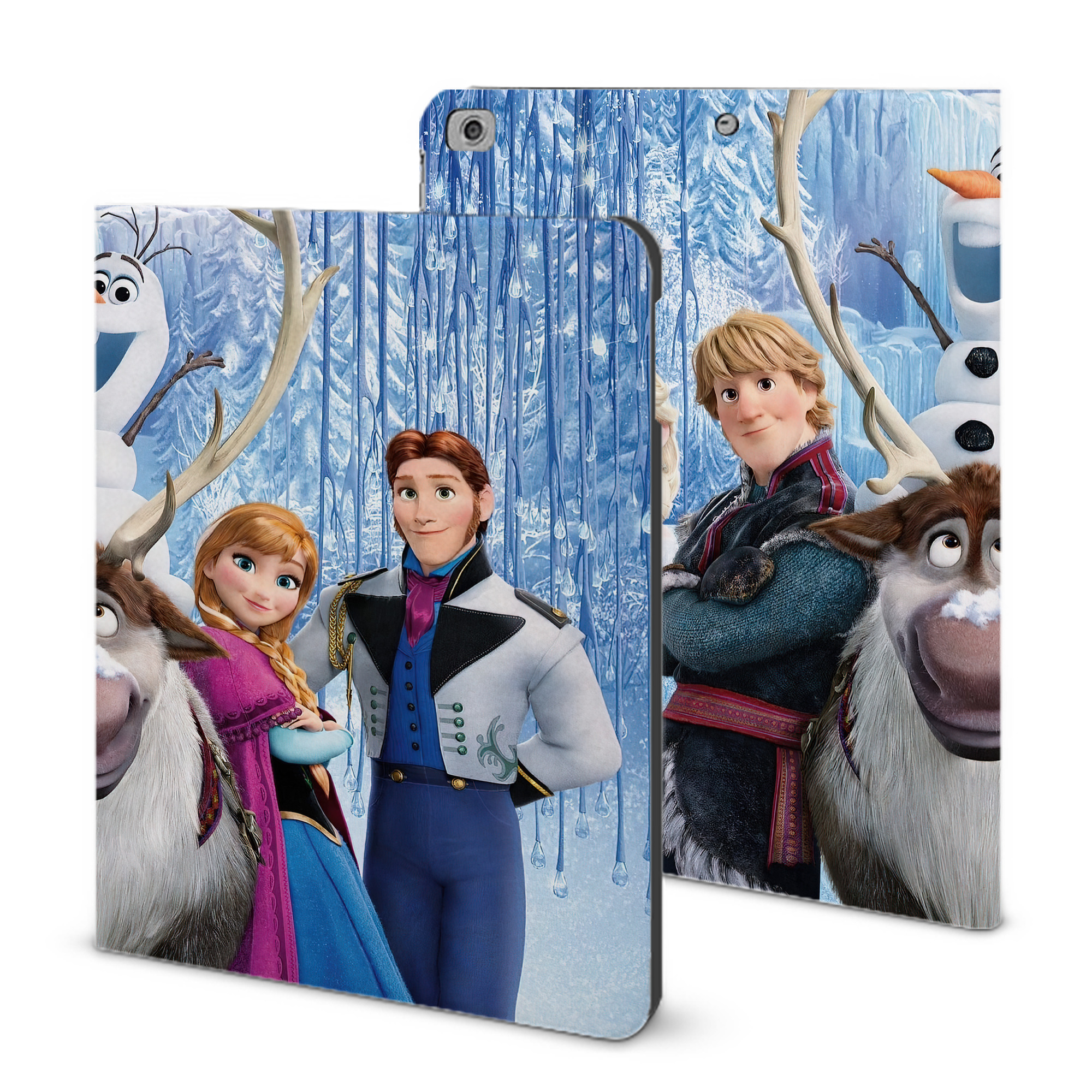 （画像用） アナと雪の女王 アンナ エルサ Frozen Anna Elsa IPad ケース ブック型 PUレザー TPU 耐衝撃 軽量 薄型 ペン収納なし 全面保護 IPad 各モデル対応